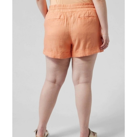 Athleta Cabo Linen 4" Shortie Size 14 Adobe Peach - Picture 8 of 12